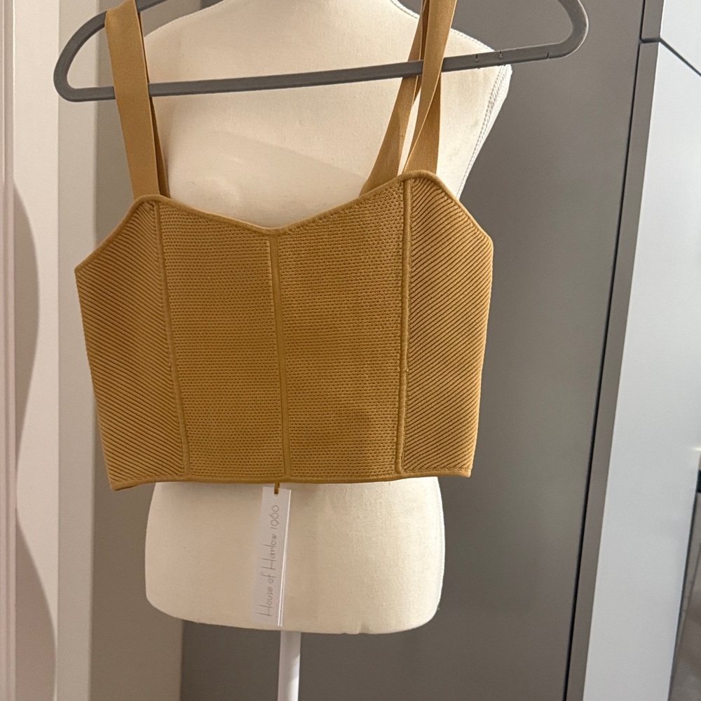NWT beige Women's Woven Crop Top